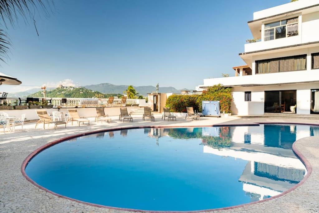 Villa Palmitas Acogedor Departamento Nivel Piscina Gigante Jardines Acapulco